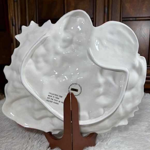 Vintage Coca-Cola Hand Painted Ceramic Holly Santa Plate Platter - Picture 6 of 15